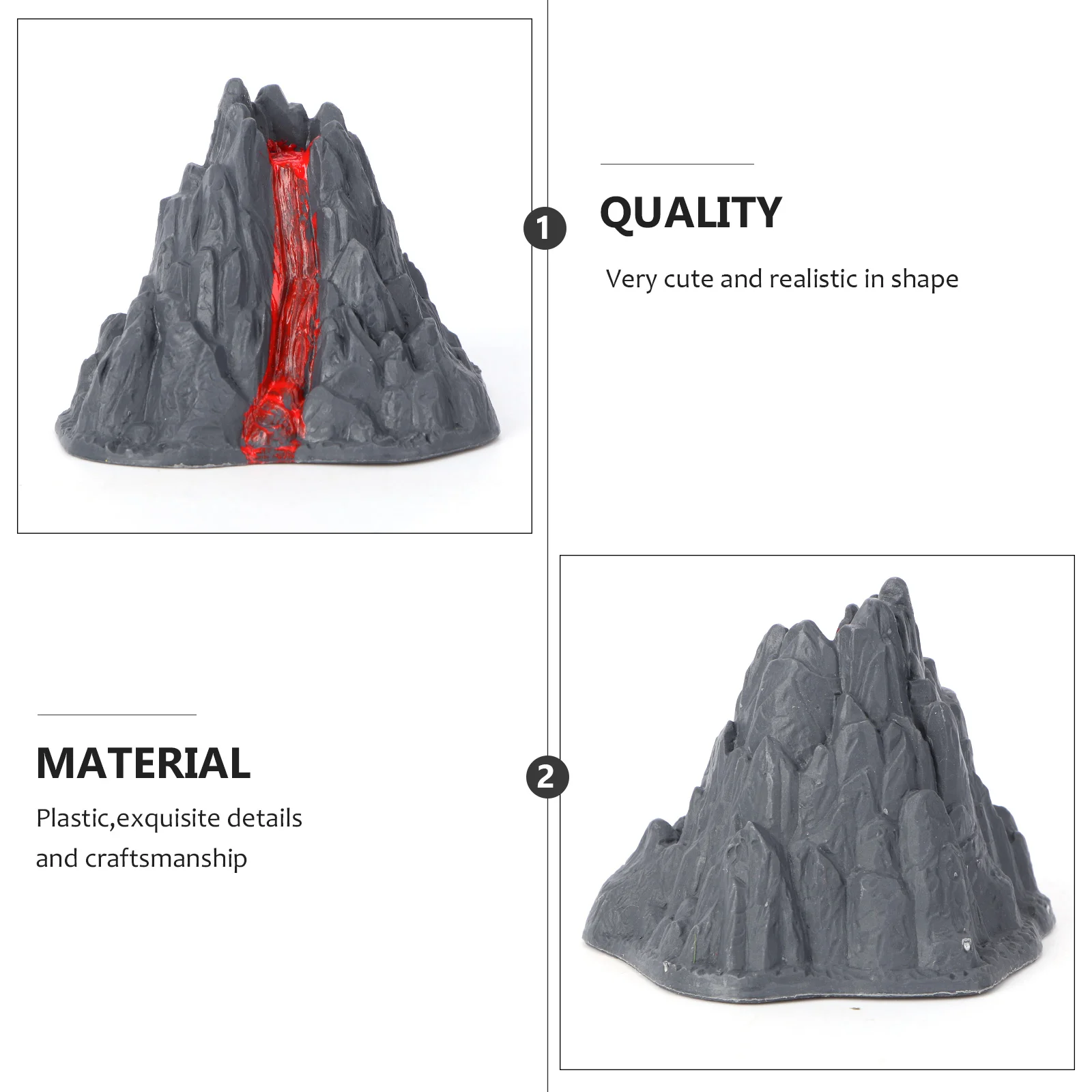 Ornement de paysage Él, décor de simulation de volcan, modèle de jouet, 10 pièces