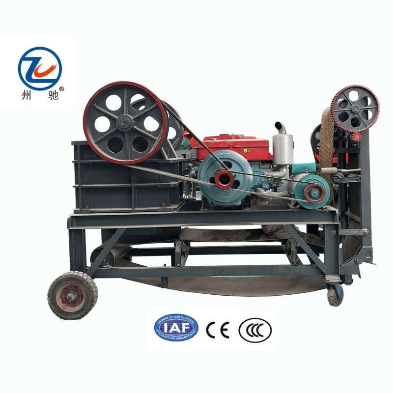 ماكينة كسارة حجر الفك المحمولة عالية الجودة محرك المحرك الزاحف نوع Max.40T/H تستخدم لنفايات البناء الخام