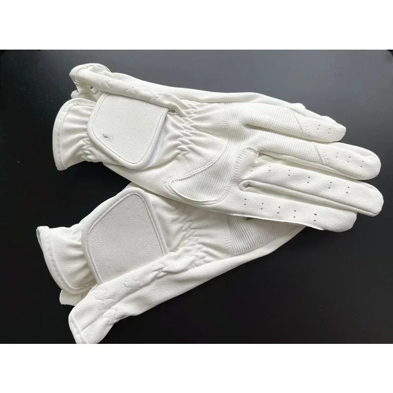 Outdoor Wear-resistant Non-slip Breathable Equestrian Gloves Adult Children White Black Racing Gloves