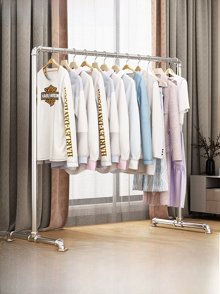 

Simple Outdoor Balcony Iron Pipe Clothes Drng Ra Bedding Sunning Rod Free-Standing Home Use Yard Clothesline Storage Orga...