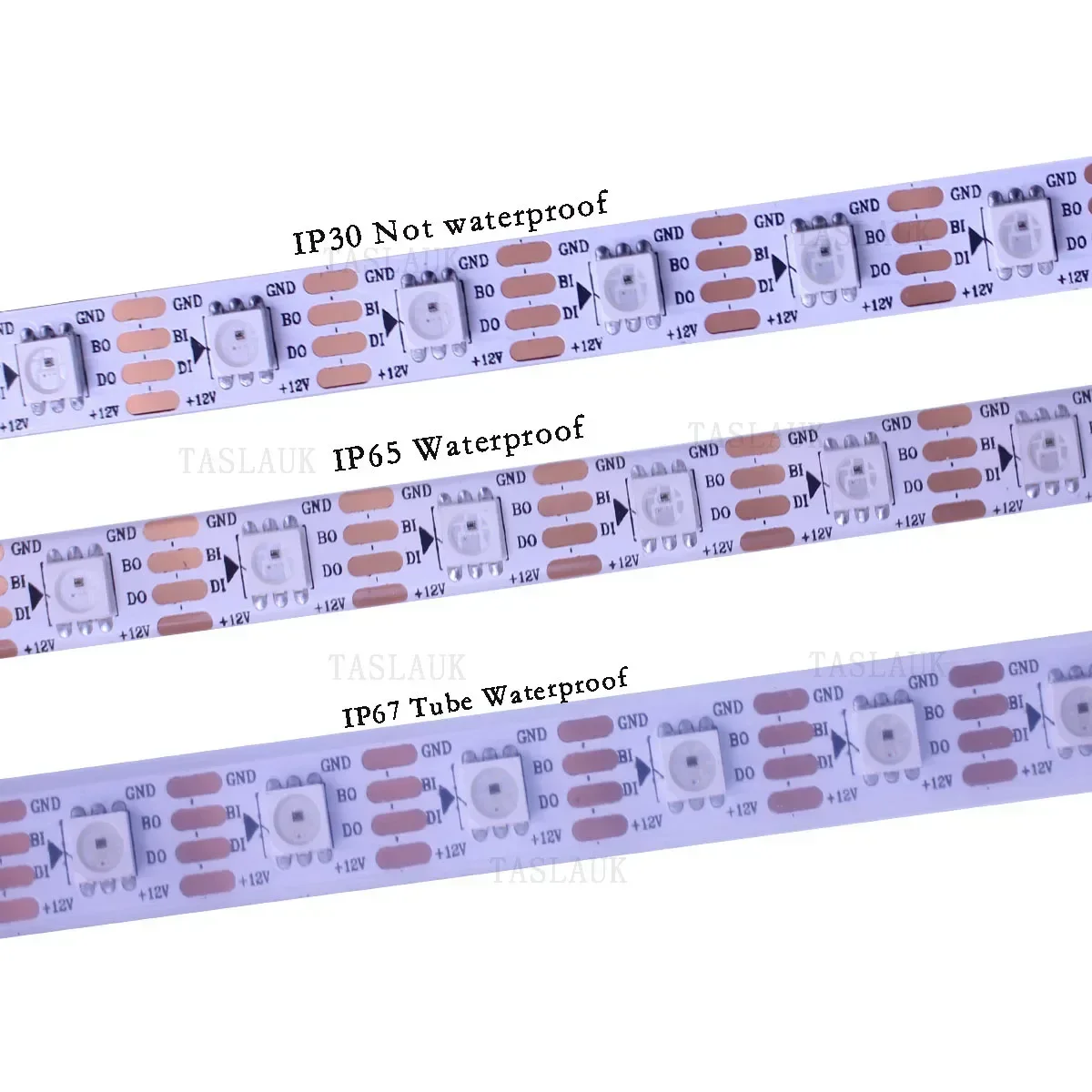 WS2815 DC12V Taśma LED RGB Indywidualnie adresowalne diody LED Podwójny sygnał 30 60 96 144 diody LED IP30 65 67 (WS2812B WS2813)