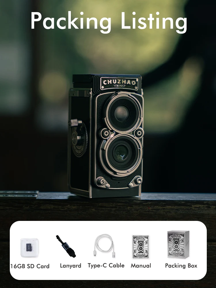 CHUZHAO ヴィンテージ ミニデジタルカメラ オートフォーカス 12MP