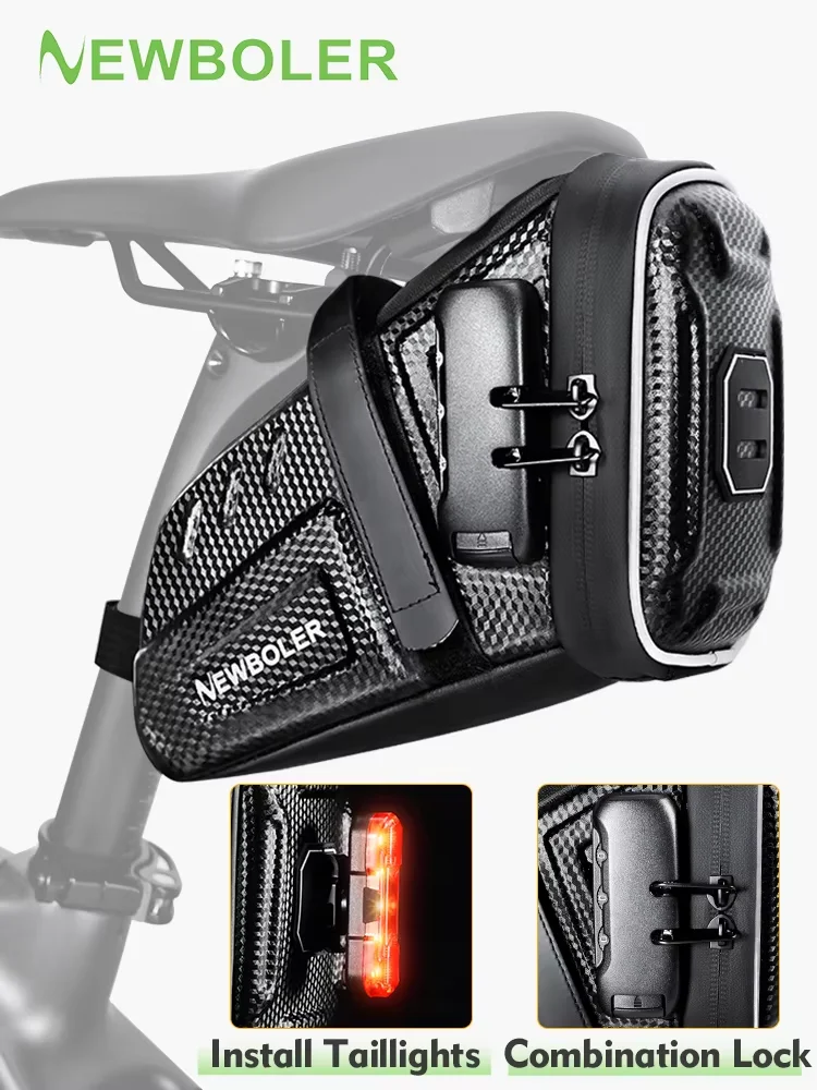 AliExpress Waterproof Bicycle Saddle Bag With Password Lock MTB Road Bike Saddlebag Reflective Bicycle Tool Holder Bag Bike Accessories