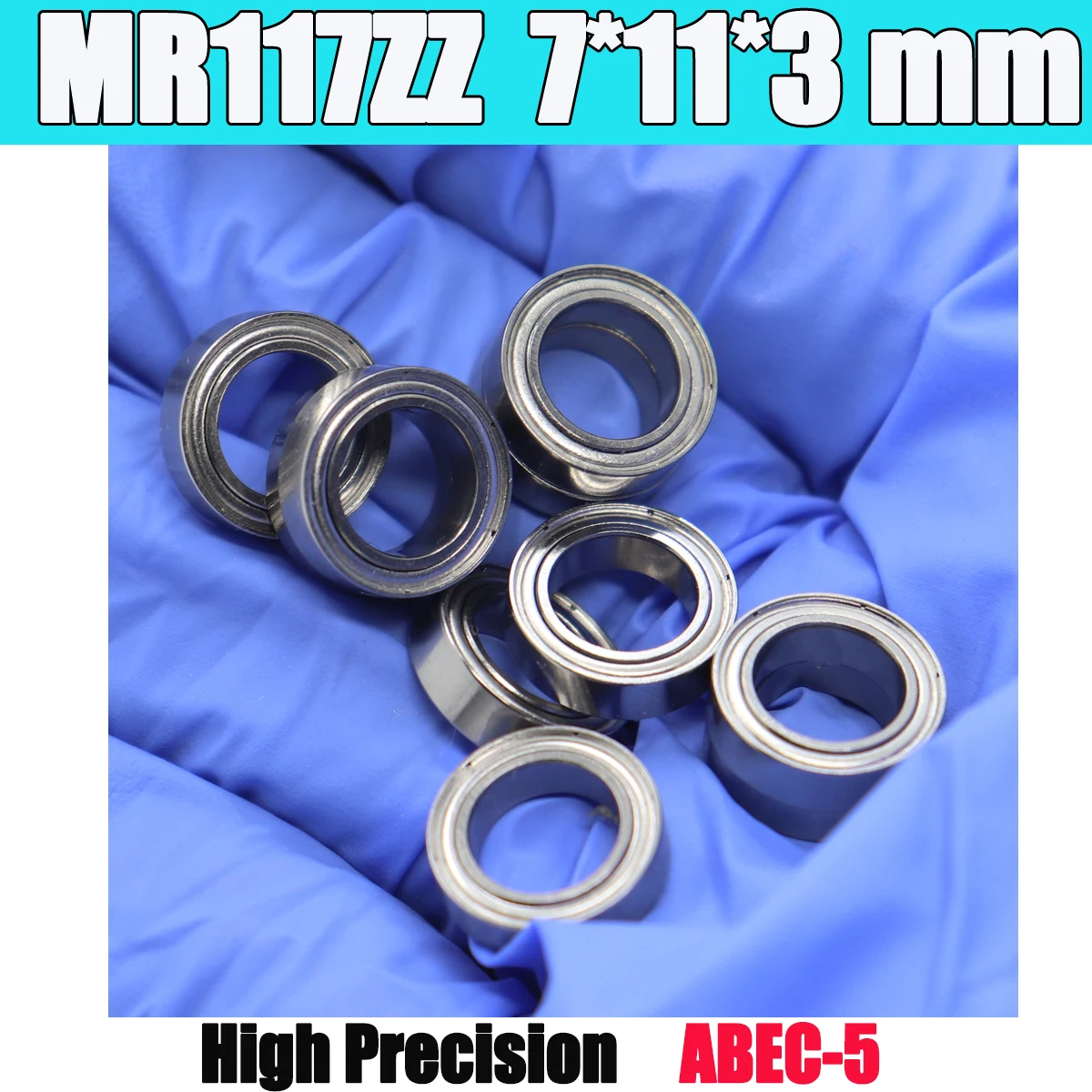 

10 шт. MR117zz подшипник 7*11*3 мм ABEC-5 миниатюрные MR117 Z ZZ высокоточные шарикоподшипники MR117Z