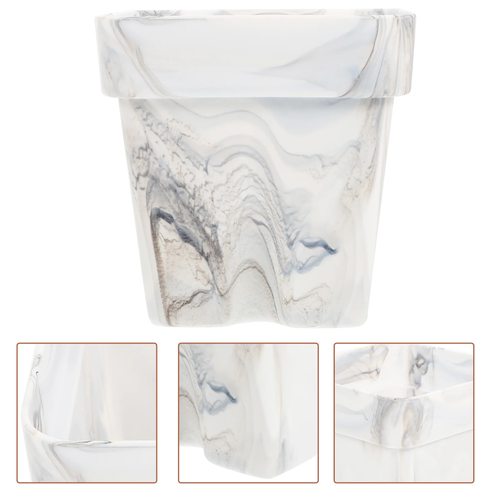 

Indoor Plant Pots Marble Flower Decoration Gardening Flowerpots White Silica Gel