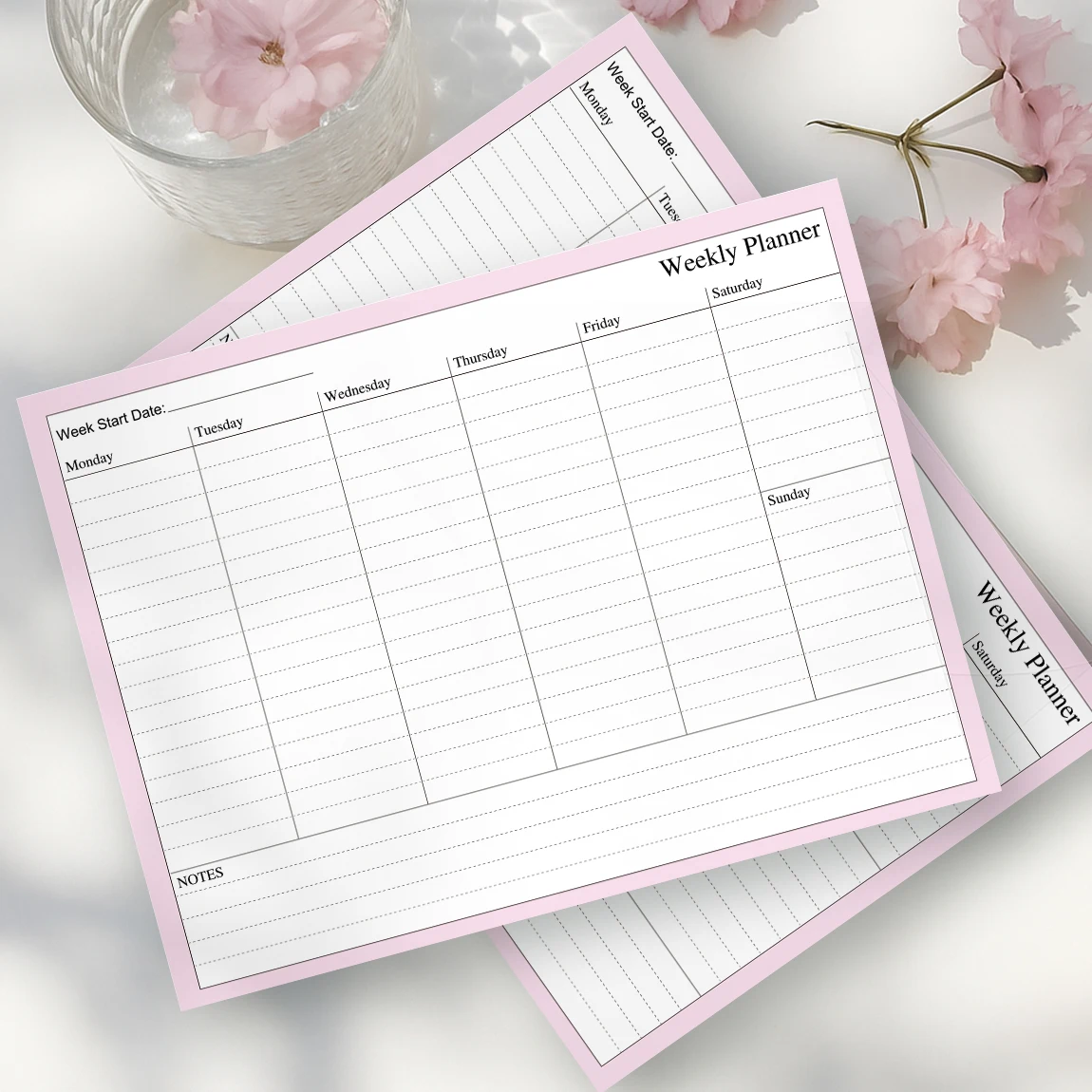 Weekly Planner Notepad To Do List Pad With 24 Tear-off Sheets, Weekly Calendar Desk Pad For Home & Office