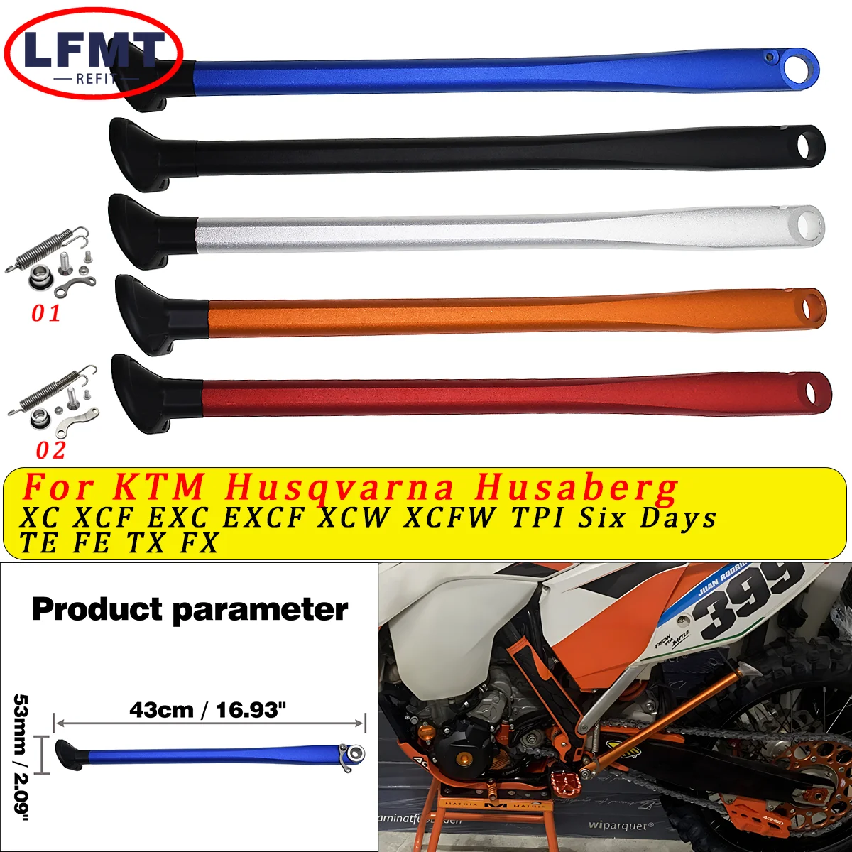 

Parking Side Stand Kickstand With Spring Kit For KTM XC XCW XCF XCFW EXC EXC EXCF 150-450 500 530 Six Days For Husqvarna TE FE