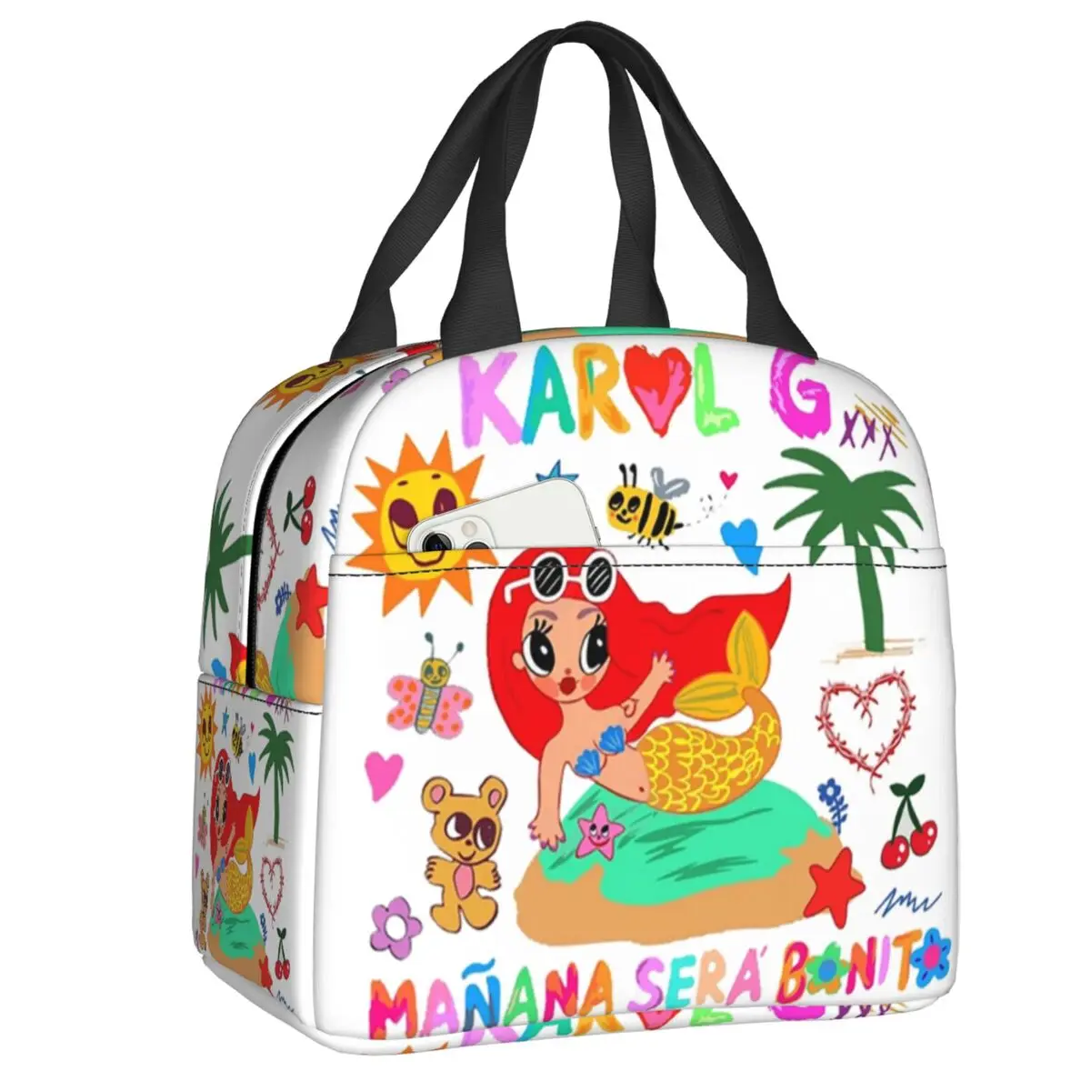 

Custom Manana Sera Bonito Karol G Thermal Insulated Lunch Bag Women Portable Lunch Container Outdoor Multifunction Food Box