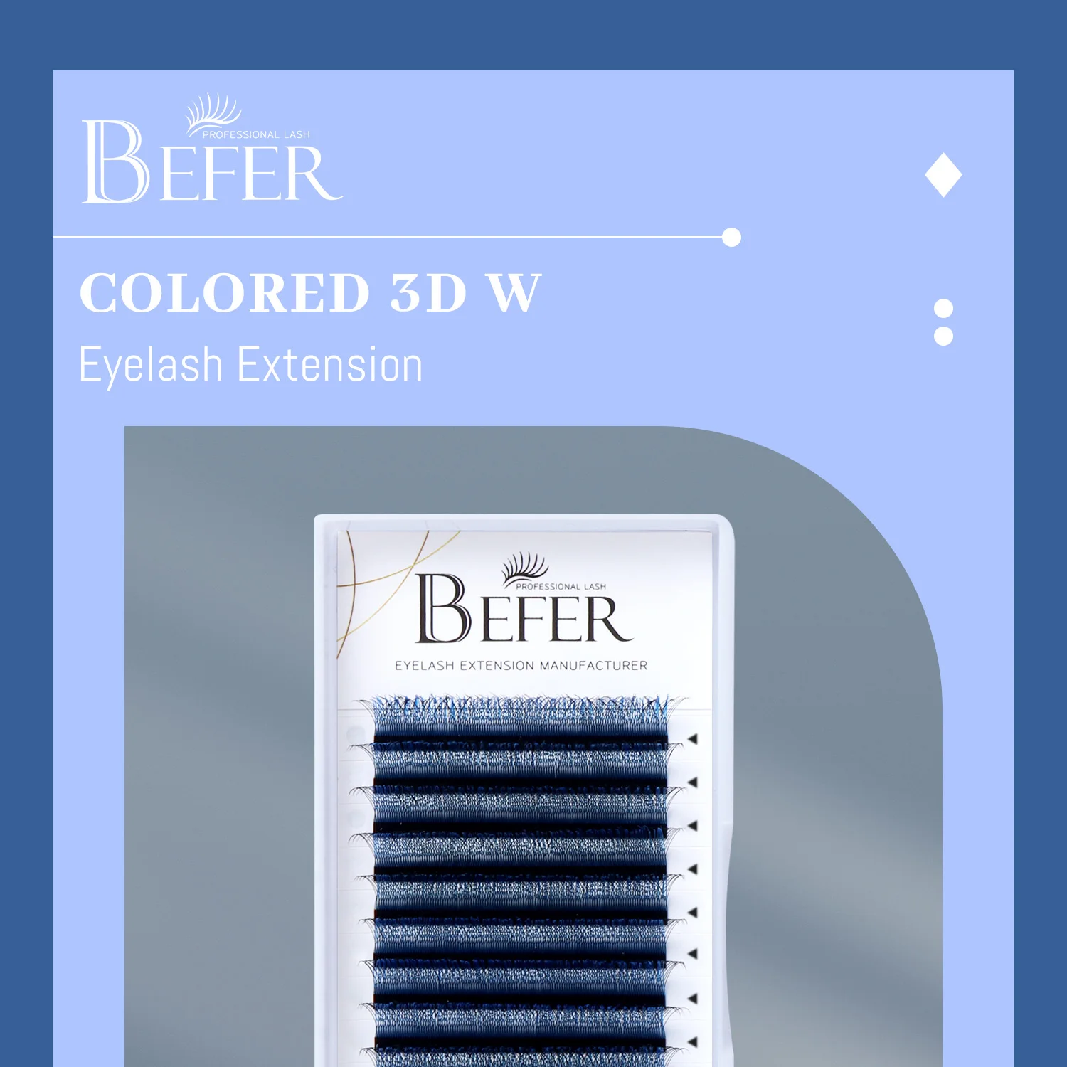 Befer Beauty Lila Rosa Blau Farbige 3D W Wimpernverlängerung 8-13mm Grün Bunte Wimpernverlängerung Professionelles Wimpernzubehör – Detail 3