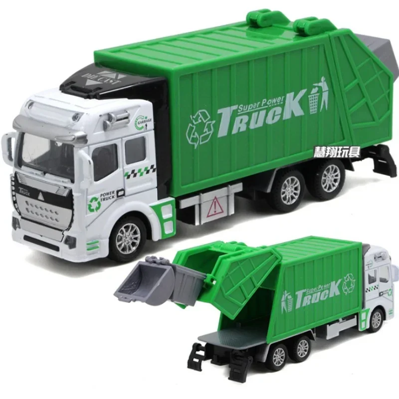 1:48 Garbage Truck Toy Car As Birthday Present Juguete Educational Clean Trash Car Kids Toys Gifts Free Shipping