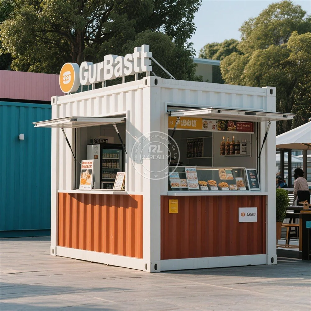 Przedłużany Mobilny Bar Kontenerowy Restauracja Kawiarnia Kiosk Jedzenia Kawiarnia Sklep Kontenerowy Bar z w pełni wyposażoną kuchnią