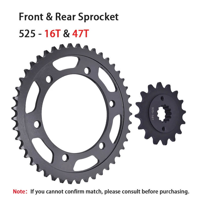 525 Chain 16T Front 47T Rear Sprocket For HONDA XL650 2001-2007