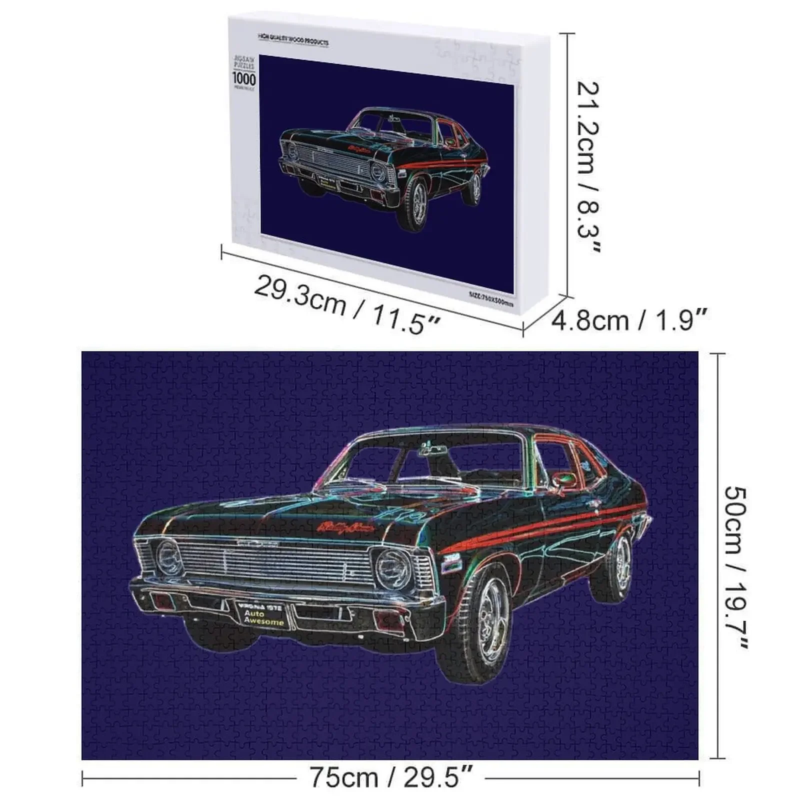 72 랠리 노바 직소 퍼즐 성인용 나무 직소 퍼즐 게임 어린이 사진 사진 맞춤 선물 퍼즐