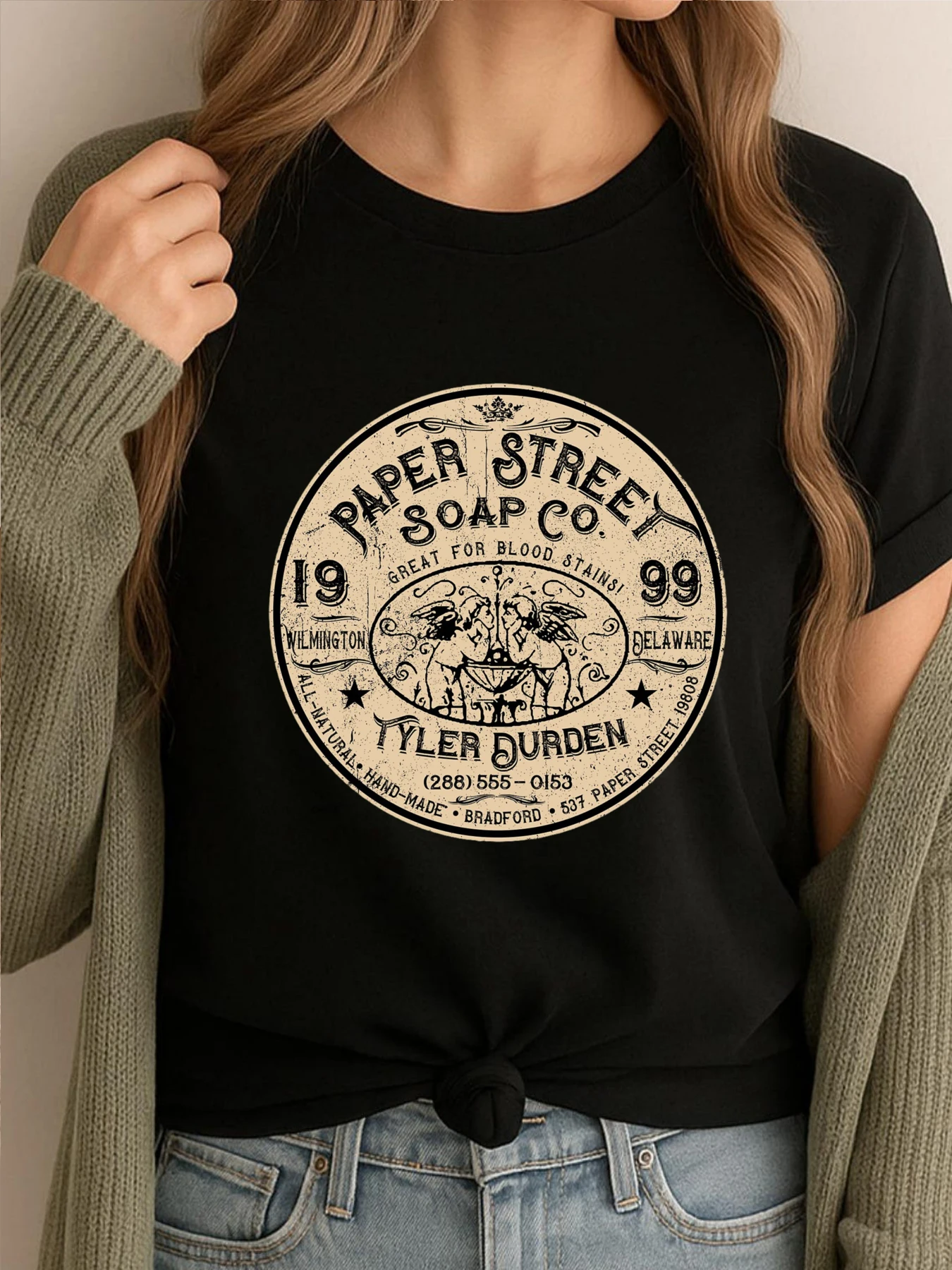 

Бумажное уличное мыло, фирменная мыльная этикетка, спортивная футболка, мужские винтажные футболки Camiseta, мужская одежда высокого качества с мягким принтом