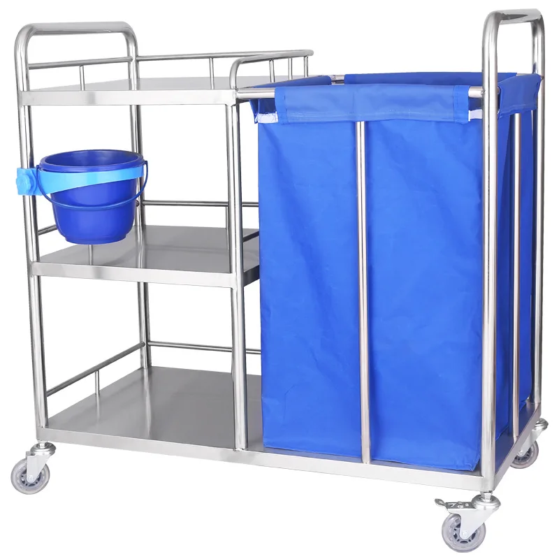 Medical Hospital Furniture Dressing Dirty Solid Linen Laundry Trolley Portable Dressing Trolley