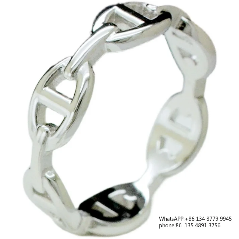 Ring sterling silver men's and women's ring couple index finger ring original 99 foot silver simple niche style tide-unit MM