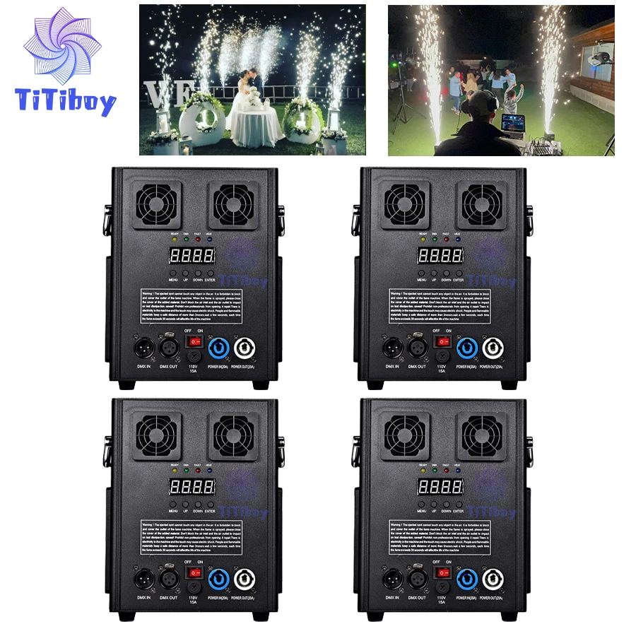 

0 Tax 4Pcs 600W Cold Spark Machine Firework Machine Stage Effect DMX Party Wedding Sparkle Cold Pyro Fireworks 2024 Hot Selling