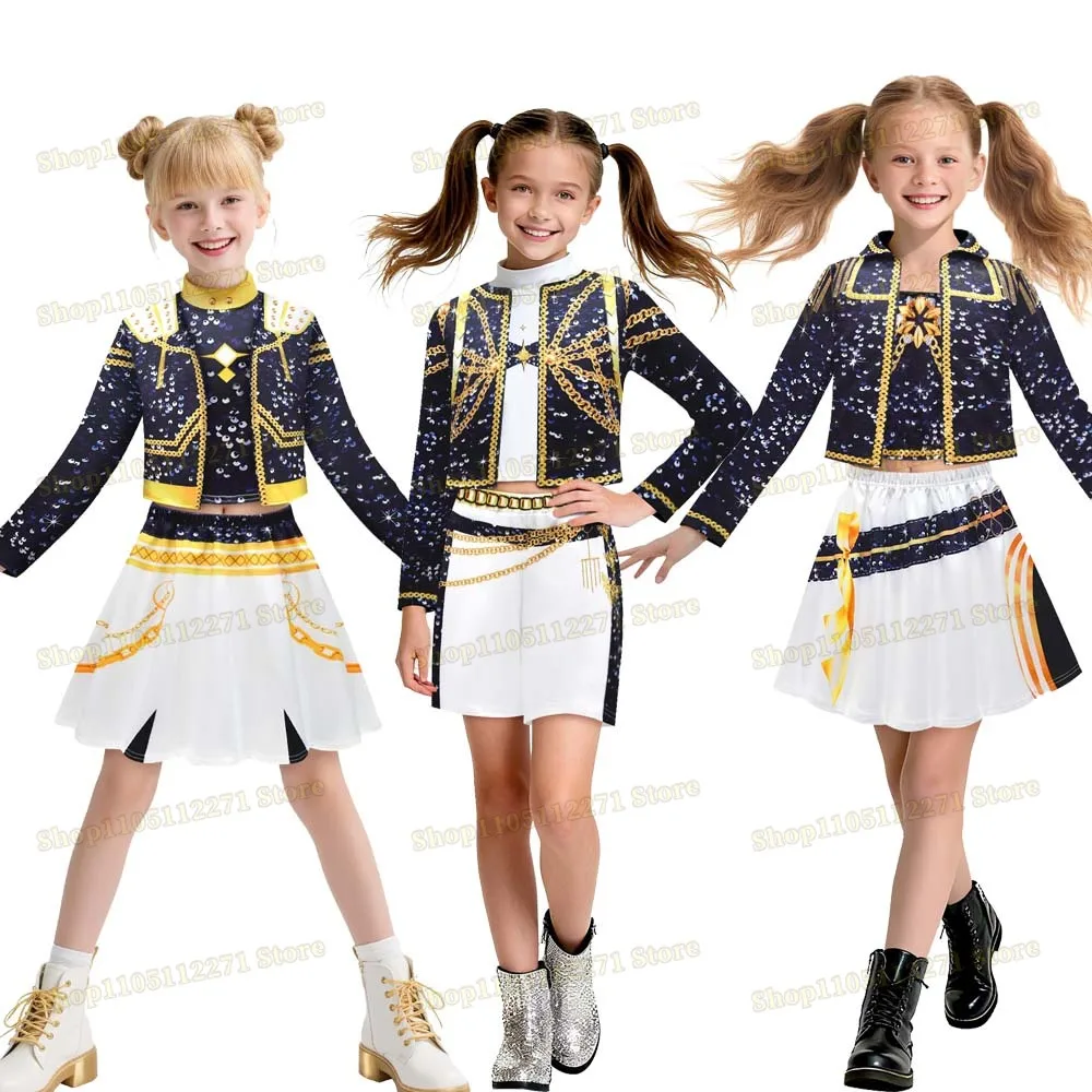 Enfants fille Kpop Zoey Mira Rumi Cosplay Golden Huntrix Costume impression 3D chasseurs de démons scène Costume enfant Halloween fête Clolthes