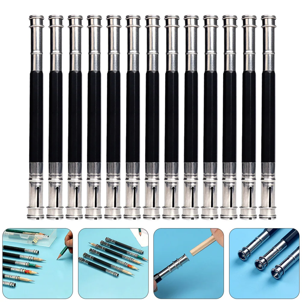 

13pcs Pencil Extender Dual Tip Reusable Holder For Short Colored Pencils Art Drawing Sketching Tool Pencil Lengthen