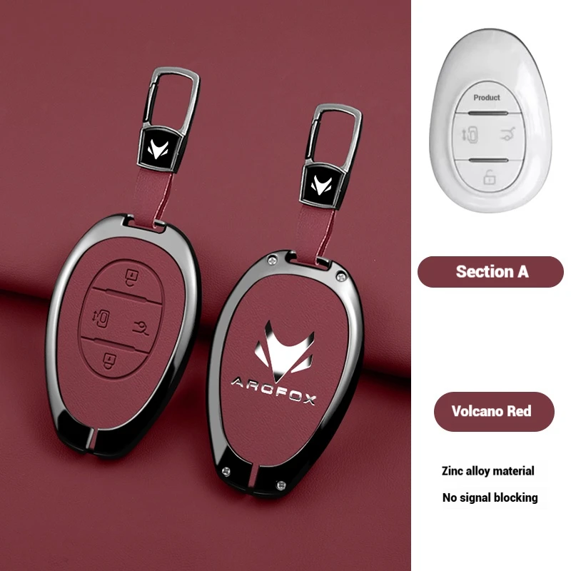 

Car Key Case Cover Bag Shell Housing For ARCFOX S5 T5 S PRO 2023 2024 Zinc Alloy Keychain Remote Protection Holder Accessories