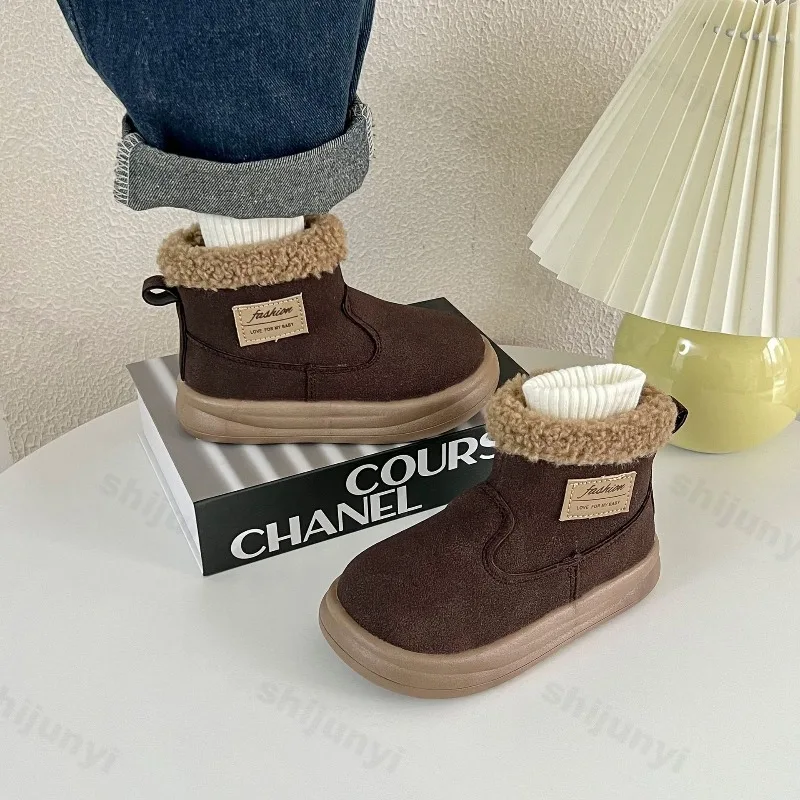 Children's Snow Boots Autumn/winter Ankle Boots Fashion Outdoor Casual Short Boots Plush Warm Girl Boys Cold Proof Cotton Shoes