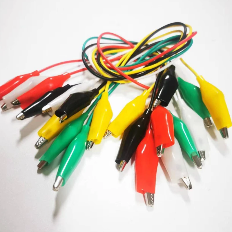 10Pcs Alligator Clips Electrical DIY Test Leads Alligator Double-ended Crocodile Clips Roach Clip Jumper Wire Battery