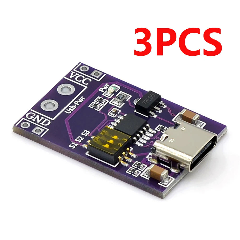 3PCS PD/QC/AFC Fast Charge Decoy Trigger Support 5V 9V 12V 15V 20V Fixed Voltage Output Type-C USB For Phone Solar