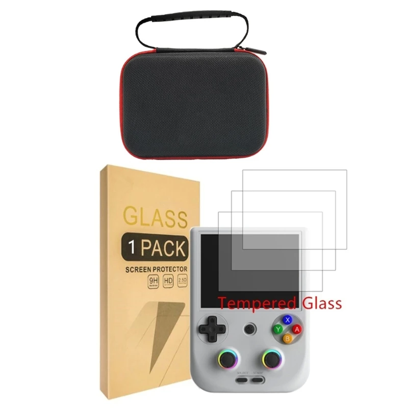 Storage Case Hard Carrying Bag & Scratch Resistant High Clarities Screen Protector Kit For RG406V Portable Game Console K1KF