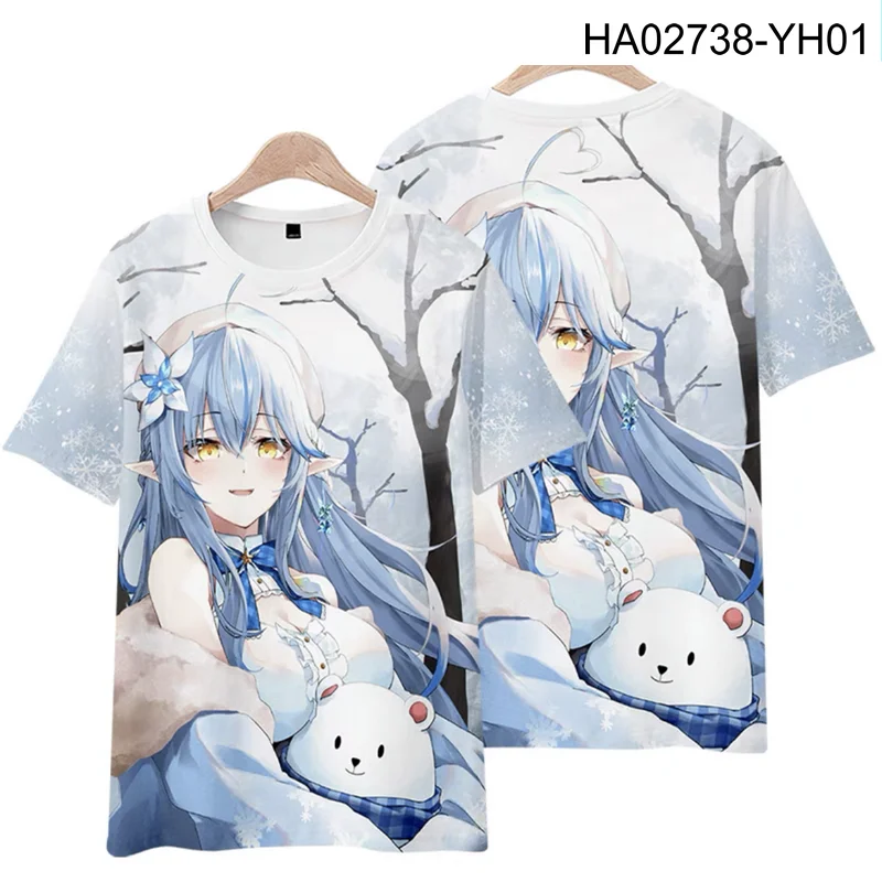 VTuber Yukihana Lamy 3D Printing T-shirt Summer Fashion Round Neck Short Sleeve Popular Japan Harajuku Streetwear Plus Size