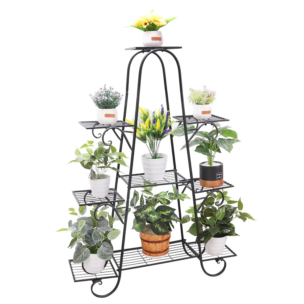 9 Tier Plant Stands Indoor Metal Plant Shelf Stand Outdoor Multilayer Potted Planters Display Rack Patio Garden