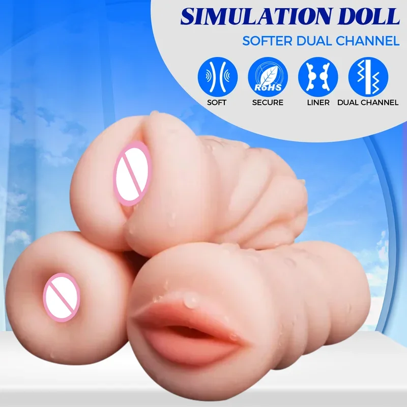 Toys For Men Realistic Deep Throat Male Silicone Artificial Mouth Vagina Anal Erotic Oral Sex Masturbator