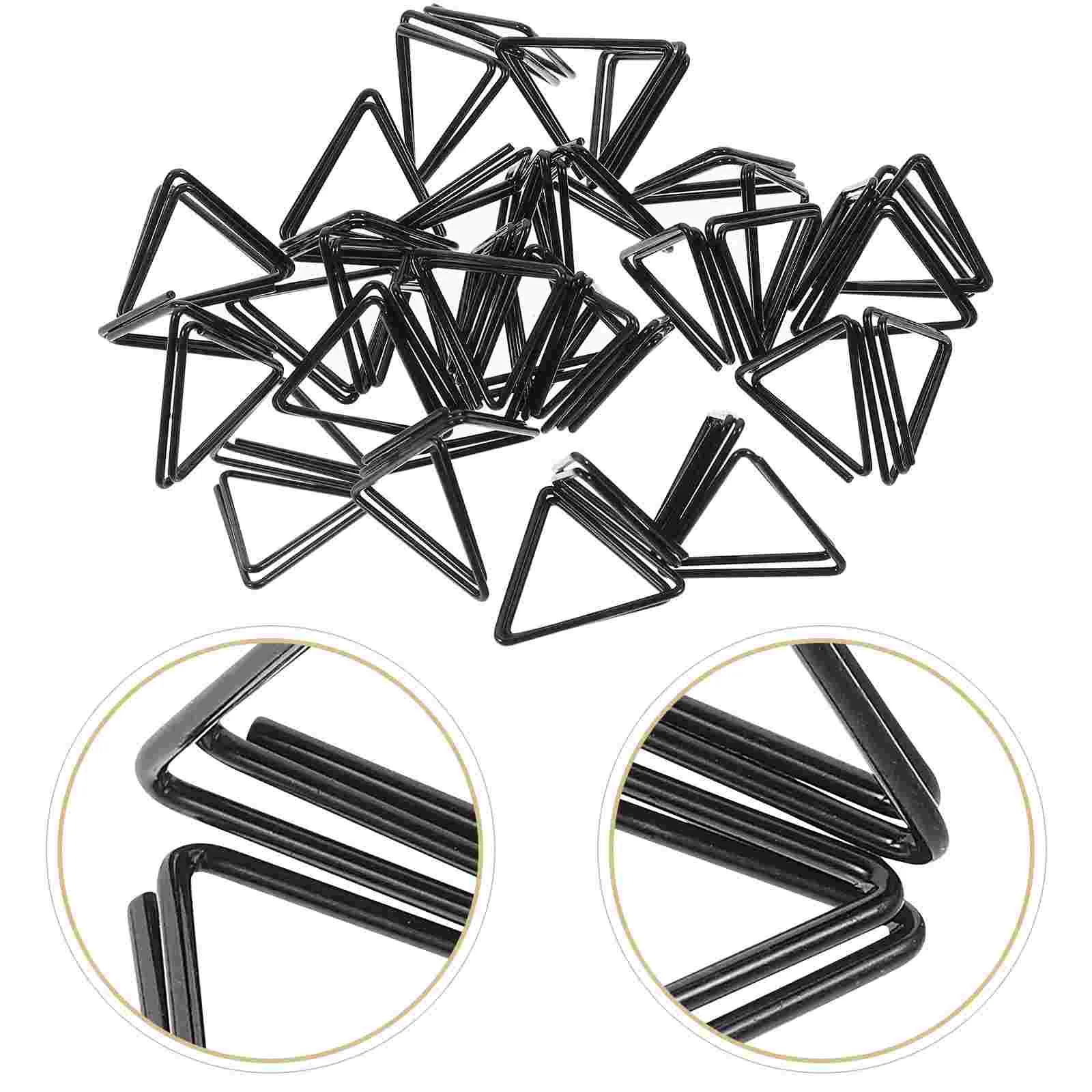 

20 Pcs Mini Table Triangle Business Card Holder Metal Memo Holders Small Picture Black Photo Clips