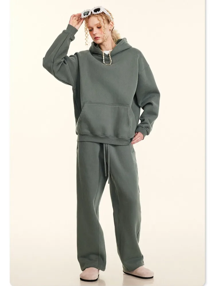 LIinar 2026 Fall  Hooded Pullover Jacket Sports Set for Women Fashionable Loose-Fitting Casual Sweatshirt Two-Piece Set