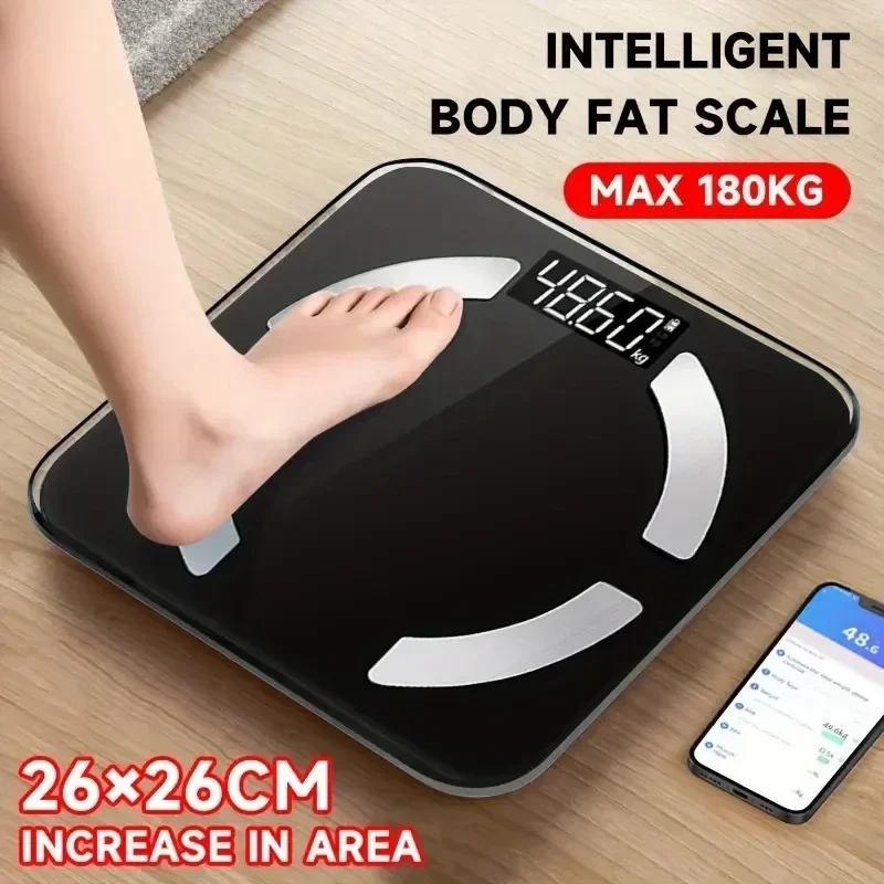 Smart Body Fat Scale High Precision Bluetooth Weight Scale with HD Display and Mobile App Connection for BMI Fat  Muscle