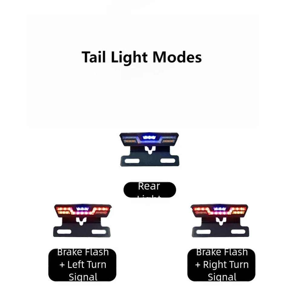 ABS PC Waterproof Electric Bike Tail Light with Brake Flashing Rear For Night Light for 36V 48V Electric Bikes - Image 4