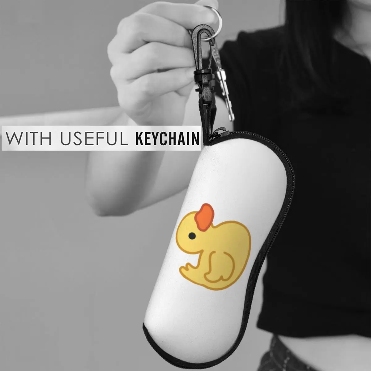 かわいいラバーダックシェルメガネケースプロテクターサングラスボックス女性男性ソフト眼鏡バッグポーチ