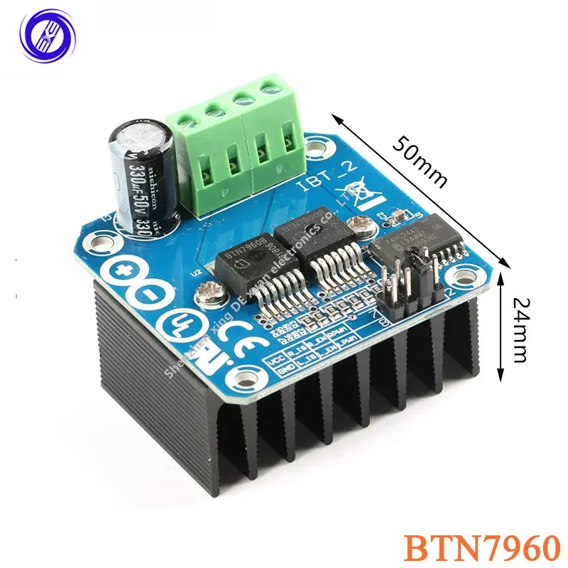 1Pcs High Power Double BTN7960 Driver Board Module 43A H-bridge Motor Current Diagnostic for DIY Smart Car