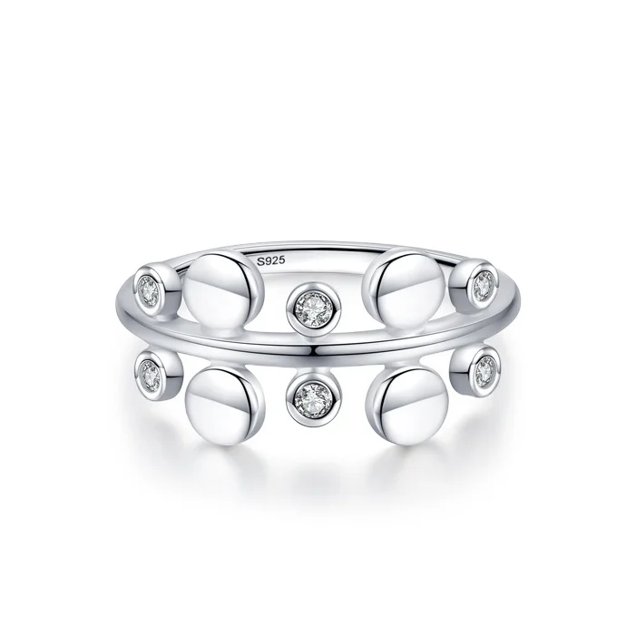 

Women European American Fashionable Design Jewelry S925 Sterling Silver Bubble Diamond Ring