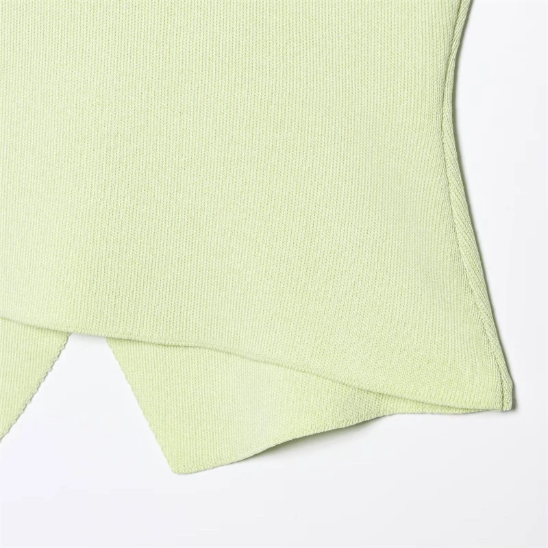 KEYANKETIAN 2025 летний новый офисный женский однотонный вязаный жилет, женский однобортный тонкий вязаный топ с v-образным вырезом и v-образным вырезом