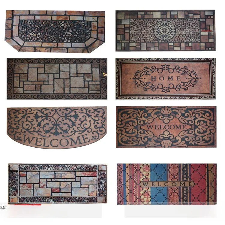 

Waterproof Non-Slip Rubber Door Mat European Sle Entrance l Floor Carpet Doorway Mat Easy Clean Indoor Home Rug Pad