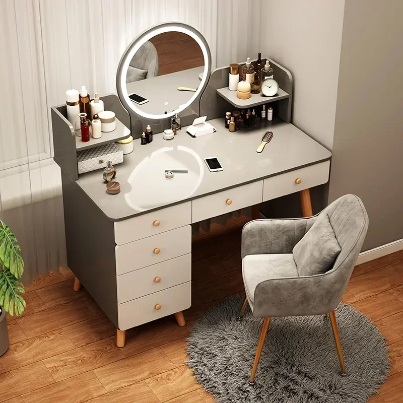 

Dressing Table Multifunctional Makeup Table with Mirror Chair Comfortable Cabinets Living Room Penteadeira Bedroom Furniture