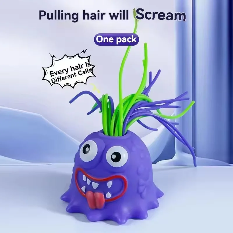 Pull Hair Screaming Little Monster Toy Funny Stress Relieving Decompress Novelty Kids Christmas Gift Ornament Gadget
