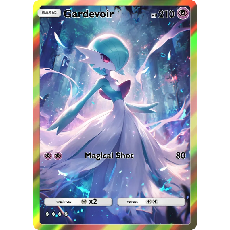 Cards Gardevoir PTCG Holographic Rare Collection Cards Mewtwo Creativity Game Anime Shining Mewtwo Cards Gift