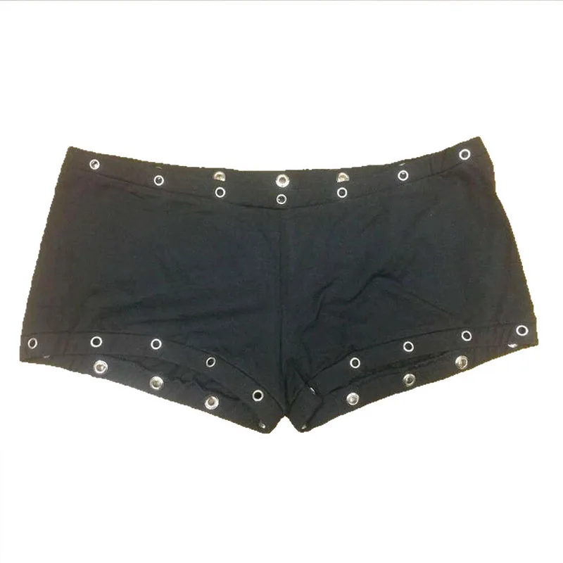 Summer 2026 New Y2K Aesthetic Fashion Gothic Spice Girl Hip-hop Round Hole Retro Slim Sexy Black Low-rise Women Short Pant Joker