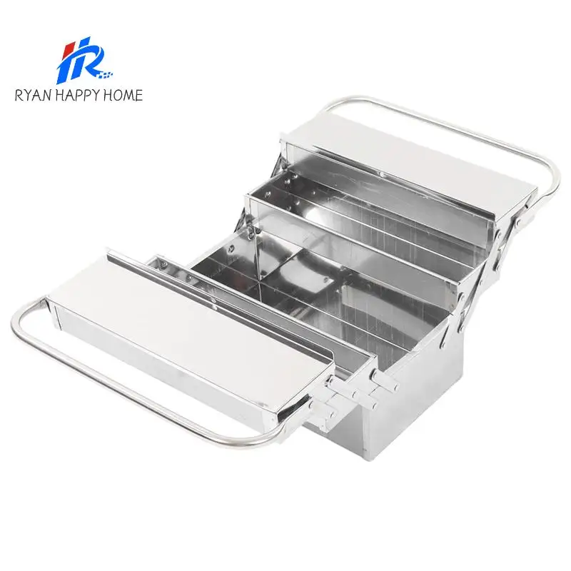 

Durable Metal Tool Organizer, 3-Layer 5-Tray Cantilever Design, Handheld Multifunctional Toolbox