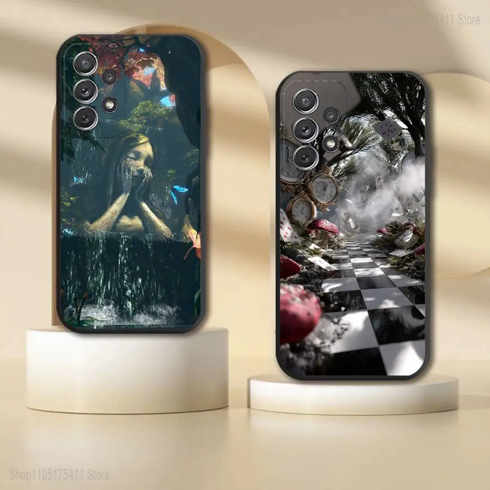 Чехол для телефона A-Alice M-Madness Returns для Samsung S 25,24,23,22,30,21,10,9,Ultra,Plus,Lite,FE,4,5G, черный мягкий чехол