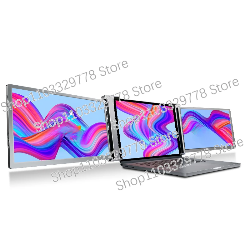 Two screen add laptop 15 inch Portable Laptop Screens Tri Screen Extension Lcd Triple Display