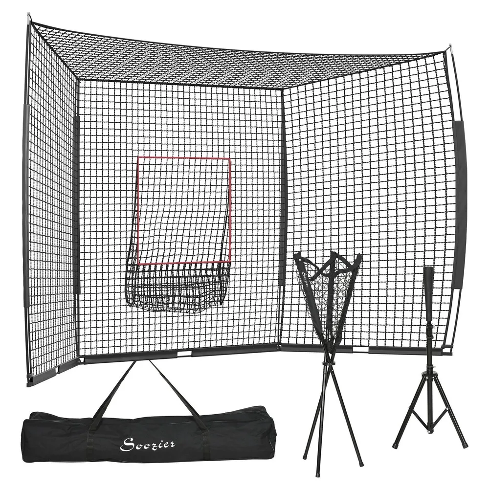 Set di rete da softball e baseball con maglietta, caddy e borsa da trasporto portatile