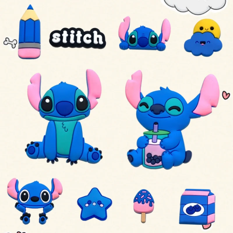 

10Pcs Lilo & Stitch PVC Crocodile Charms Shoe Buckle Clogs for Kids DIY Cute Holiday Gifts Cartoon Theme Kids' Footwear Accessor