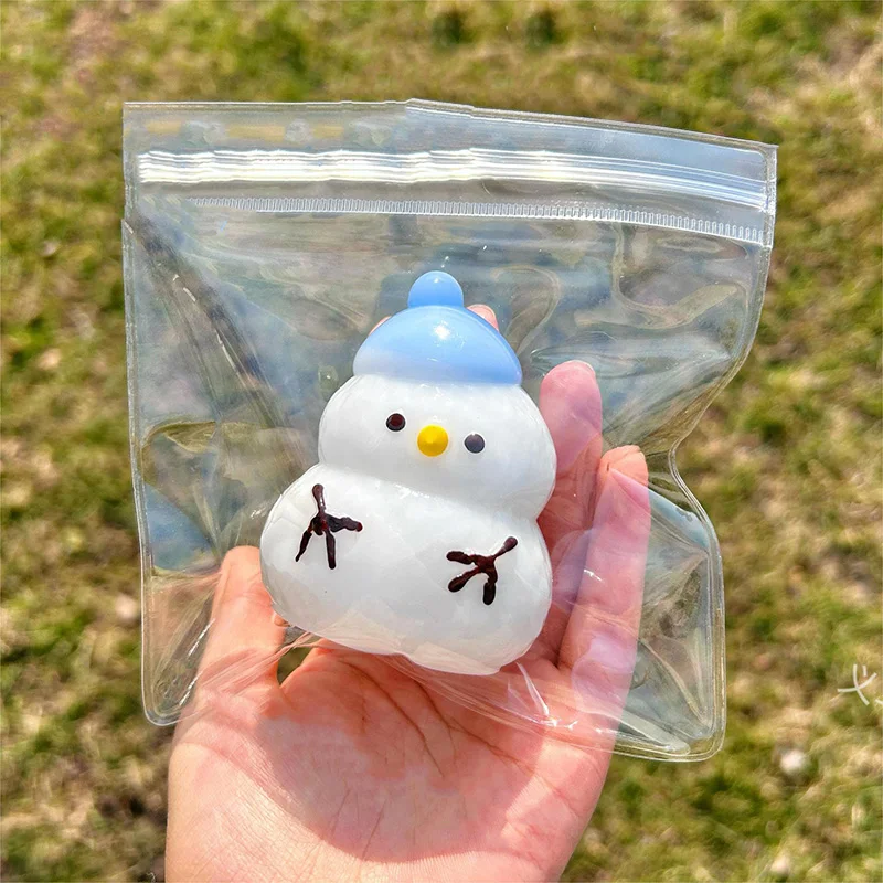 Śliczne śmieszne miękkie silikonowe błoto w dotyku świąteczne zabawki bałwanek powolne odbicie zabawka sensoryczna antystresowy wycisnąć Fidget zabawki prezenty dla dzieci